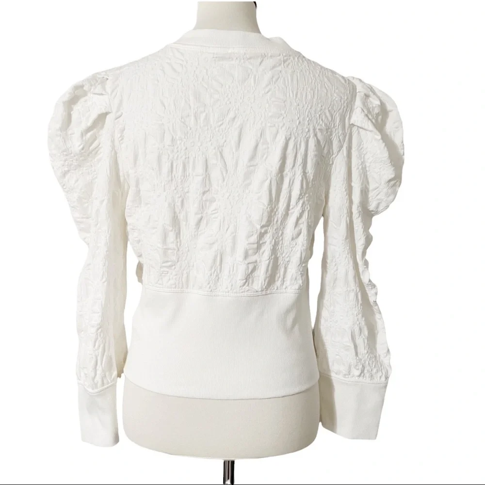 FREE PEOPLE Gemma Puffed-Sleeve‎ Henley Top